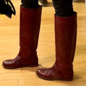 Shabbies Amsterdam women leather red boots. Size 41.